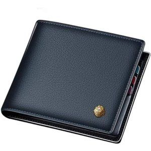 Men's Wallets Genuine Leather Mens Bifold Dark Blue, Brown or Black